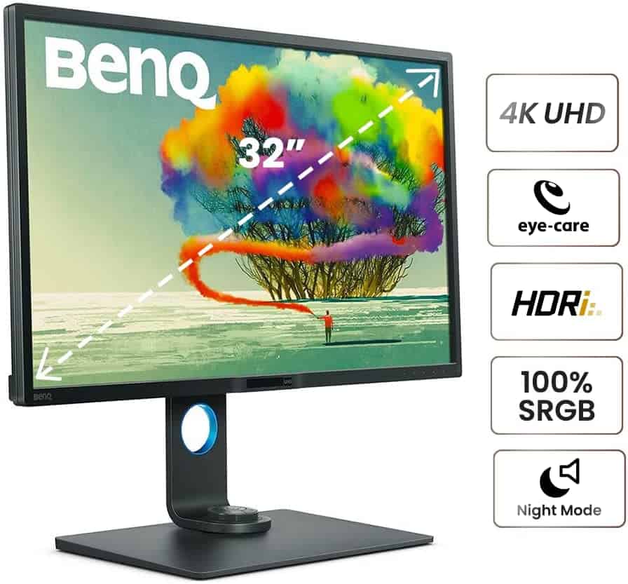 BenQ PD3200U 32 Inch 4K UHD IPS Monitor with Built-in KVM Switch