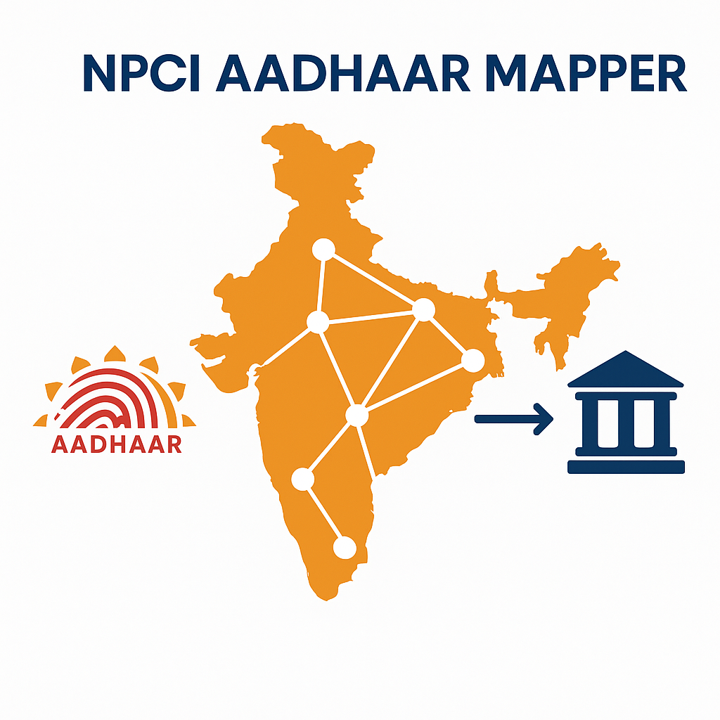 Aadhaar Seeding Status with Bank: How to Check, Link & Troubleshoot 4 NPCI Aadhaar mapper concept illustration