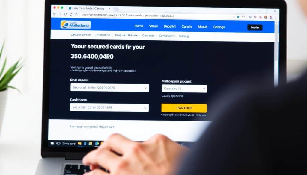 Person applying for a secured credit card with no annual fee