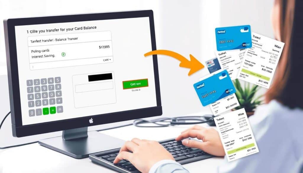 Person transferring credit card balance to a no annual fee card