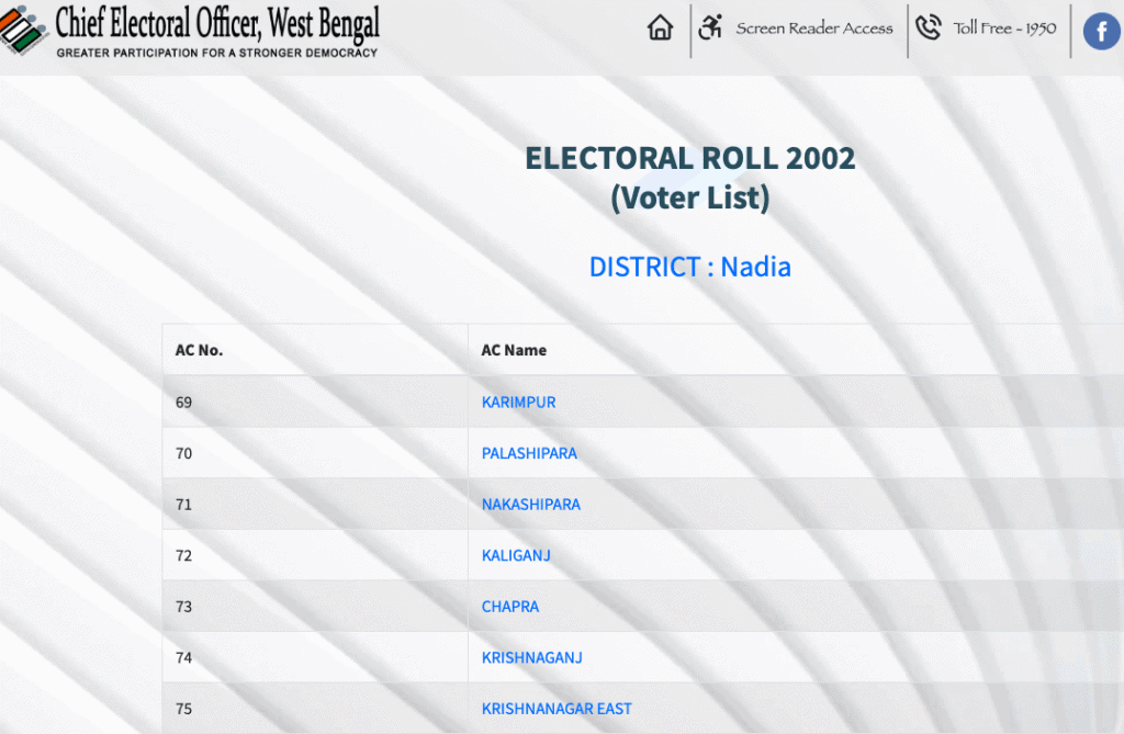 Choose your Assembly Constituency