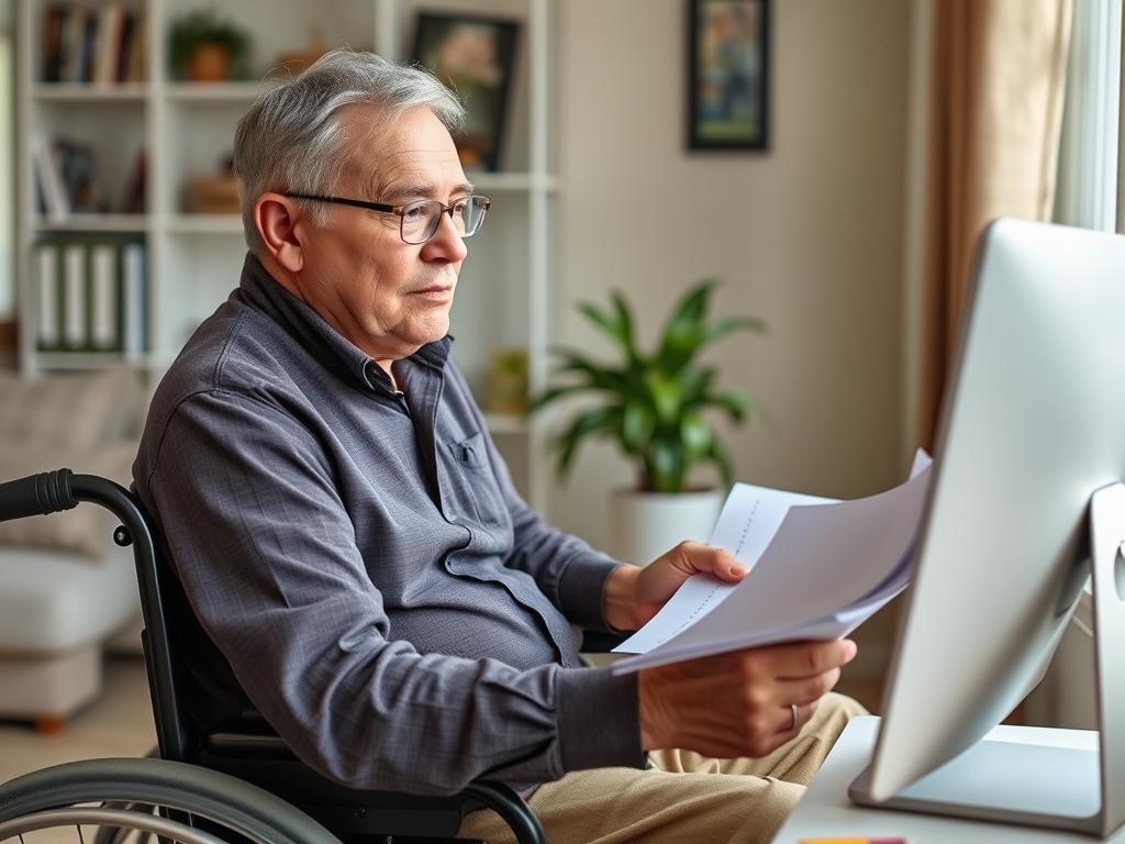 Person with disability receiving support through SSDI benefits Person with disability receiving support through SSDI benefits